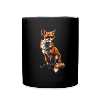 Drôle Renard Renard Art Animal Nature Animaux Animaux Sauvages - Mug uni - noir - Devant