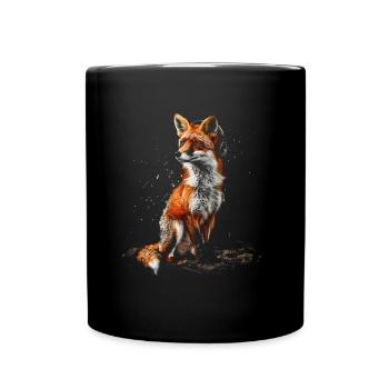 Drôle Renard Renard Art Animal Nature Animaux Animaux Sauvages - Mug uni - noir - Devant