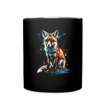 Drôle Renard Renard Art Animal Nature Animaux Animaux Sauvages - Mug uni - noir - Devant