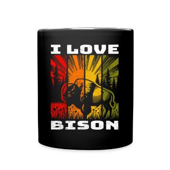 Plains Bison Bison Präriebison - Tasse einfarbig - Schwarz - Vorne