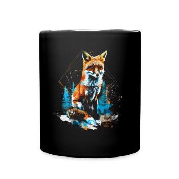 Drôle Renard Renard Art Animal Nature Animaux Animaux Sauvages - Mug uni - noir - Devant