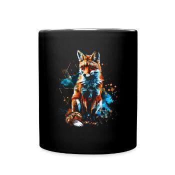 Drôle Renard Renard Art Animal Nature Animaux Animaux Sauvages - Mug uni - noir - Devant