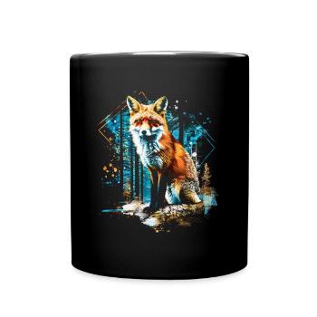 Drôle Renard Renard Art Animal Nature Animaux Animaux Sauvages - Mug uni - noir - Devant
