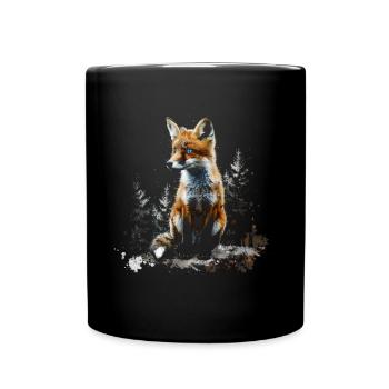Drôle Renard Renard Art Animal Nature Animaux Animaux Sauvages - Mug uni - noir - Devant