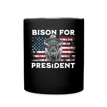 Bison For President - Full Colour Mug - black - Front