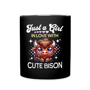Bison fille bison - Mug uni - noir - Devant