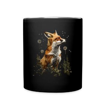 Funny Fox Fox Art Animal Nature Wildlife Animals - Full Colour Mug - black - Front
