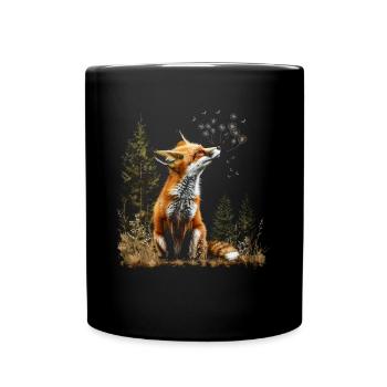 Funny Fox Fox Art Animal Nature Wildlife Animals - Full Colour Mug - black - Front
