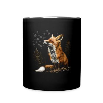 Drôle Renard Renard Art Animal Nature Animaux Animaux Sauvages - Mug uni - noir - Devant