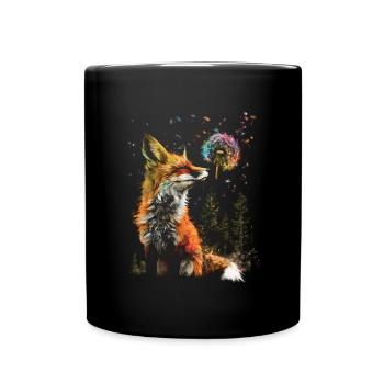 Drôle Renard Renard Art Animal Nature Animaux Animaux Sauvages - Mug uni - noir - Devant