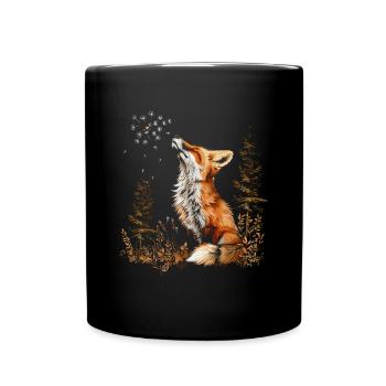 Drôle Renard Renard Art Animal Nature Animaux Animaux Sauvages - Mug uni - noir - Devant
