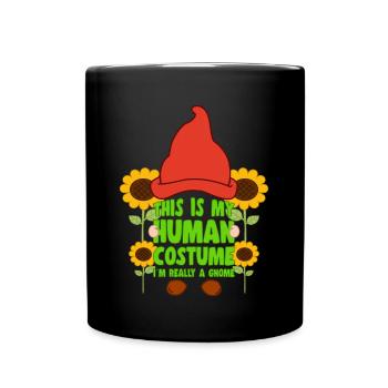 C’est mon costume humain Je suis un cadeau d’amoureux des gnomes - Mug uni - noir - Devant