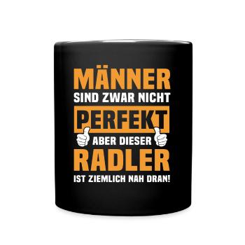 Lustige Radler Sprüche - Tasse einfarbig - Schwarz - Vorne