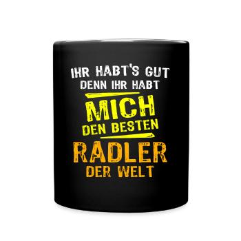 Radler Geschenk - Tasse einfarbig - Schwarz - Vorne