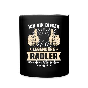 Radler Sprüche - Tasse einfarbig - Schwarz - Vorne
