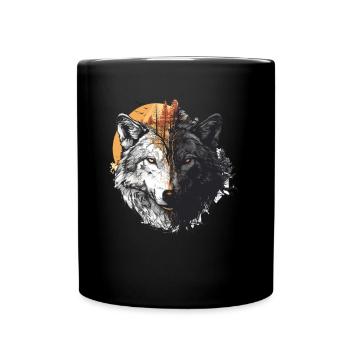 Wildnis im Inneren des Bären Retro Vintage - Tasse einfarbig - Schwarz - Vorne