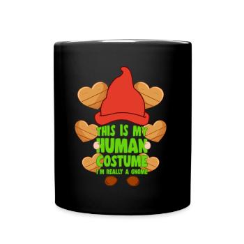 C’est mon costume humain Je suis un cadeau d’amoureux des gnomes - Mug uni - noir - Devant