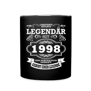 Geburtstag | Jahrgang 1998 | Legende - Tasse einfarbig - Schwarz - Vorne