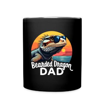 Dragon barbu disant papa drôle dragon barbu cadeau - Mug uni - noir - Devant