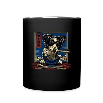 Motif Chien Manga Ramen Nouille Chien Anime Art - Mug uni - noir - Devant