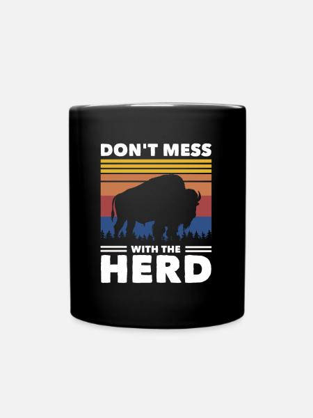 Bison Büffel - Tasse einfarbig - Schwarz