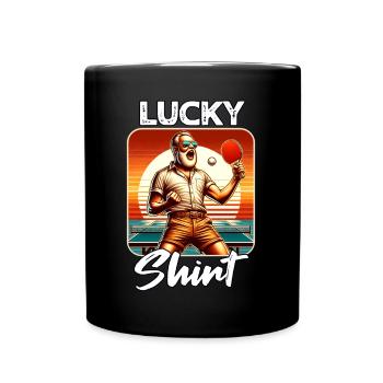 Ping Pong Spieler - Tasse einfarbig - Schwarz - Vorne