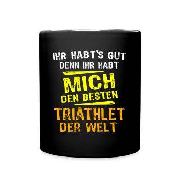 Triathlete Gift - Full Colour Mug - black - Front
