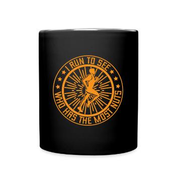 Courir Qui a le plus de noix Marathon Runner cadeau - Mug uni - noir - Devant