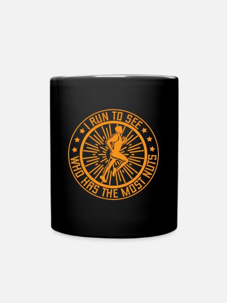 Courir Qui a le plus de noix Marathon Runner cadeau - Mug uni - noir