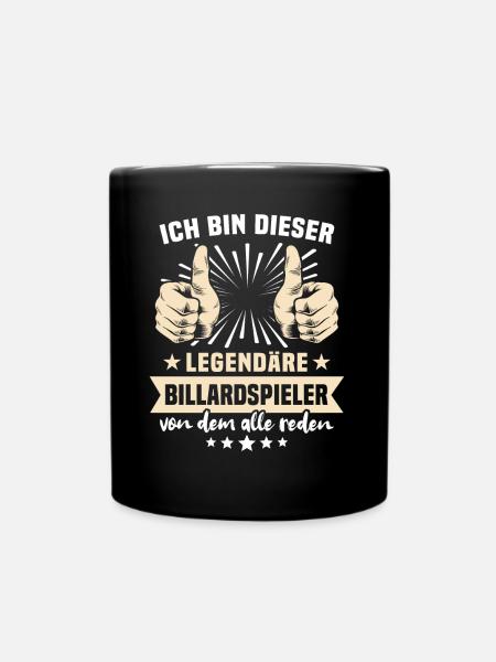 Billardspieler Sprüche - Tasse einfarbig - Schwarz