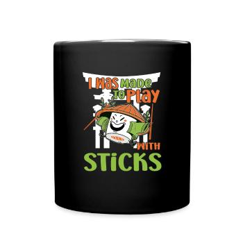 Japanese Food Lover I Was Made To Play With Sticks - Full Colour Mug - black - Front