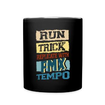 Dirt Biker Riding Run Trick FMX Tempo Dirt Bike - Tasse einfarbig - Schwarz - Vorne