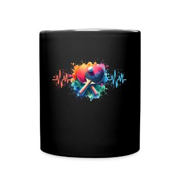 Ping Pong Herzlinie - Tasse einfarbig - Schwarz - Vorne