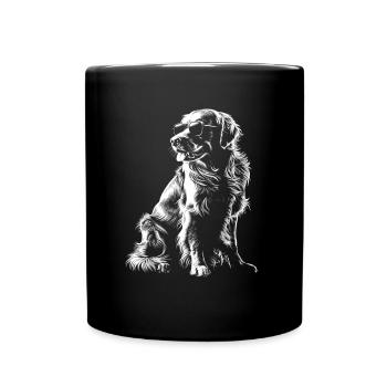 Hund Motiv Tier Tierliebhaber Hunde Kunst Golden - Tasse einfarbig - Schwarz - Vorne