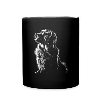 Hund Motiv Tier Tierliebhaber Hunde Kunst Golden - Tasse einfarbig - Schwarz - Vorne