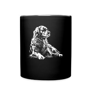 Hund Motiv Tier Tierliebhaber Hunde Kunst Golden - Tasse einfarbig - Schwarz - Vorne