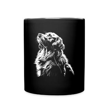 Dog Motif Animal Animal Lover Dog Art Golden - Full Colour Mug - black - Front