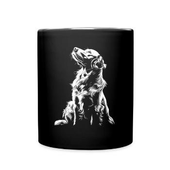 Hund Motiv Tier Tierliebhaber Hunde Kunst Golden - Tasse einfarbig - Schwarz - Vorne