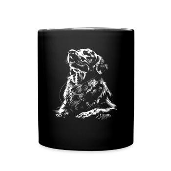 Hund Motiv Tier Tierliebhaber Hunde Kunst Golden - Tasse einfarbig - Schwarz - Vorne