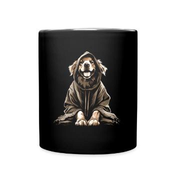 Lustige Golden Retriever Hund Kunst Hundebesitzer - Tasse einfarbig - Schwarz - Vorne