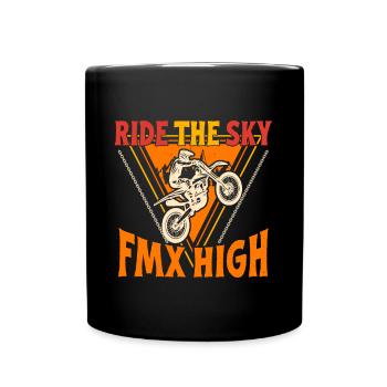 Dirt Biker Riding Ride The Sky FMX High Dirt Bike - Tasse einfarbig - Schwarz - Vorne