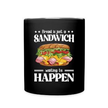 Sandwichliebhaber Lustig Sandwich Toasts Geschenk - Tasse einfarbig - Schwarz - Vorne