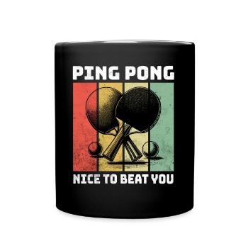 Ping Pong Tischtennis - Tasse einfarbig - Schwarz - Vorne