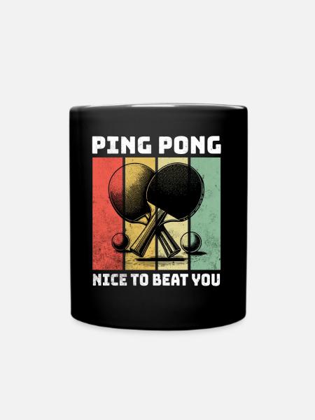 Ping Pong Tischtennis - Tasse einfarbig - Schwarz