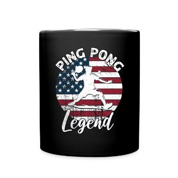 Ping Pong Tischtennis - Tasse einfarbig - Schwarz - Vorne