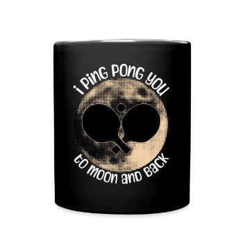 Ping Pong Tischtennis - Tasse einfarbig - Schwarz - Vorne