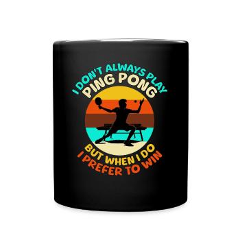 Ping Pong Tischtennis - Tasse einfarbig - Schwarz - Vorne