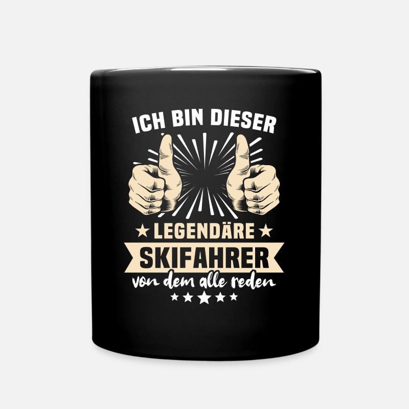 Skifahrer Sprüche - Tasse einfarbig - Schwarz