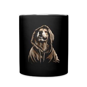 Lustige Golden Retriever Hund Kunst Hundebesitzer - Tasse einfarbig - Schwarz - Vorne
