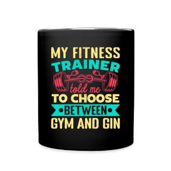 Fitness Motivation Bodybuilder Choisissez entre la salle de sport - Mug uni - noir - Devant
